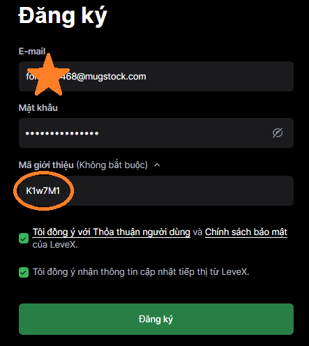 Mã giới thiệu Levex